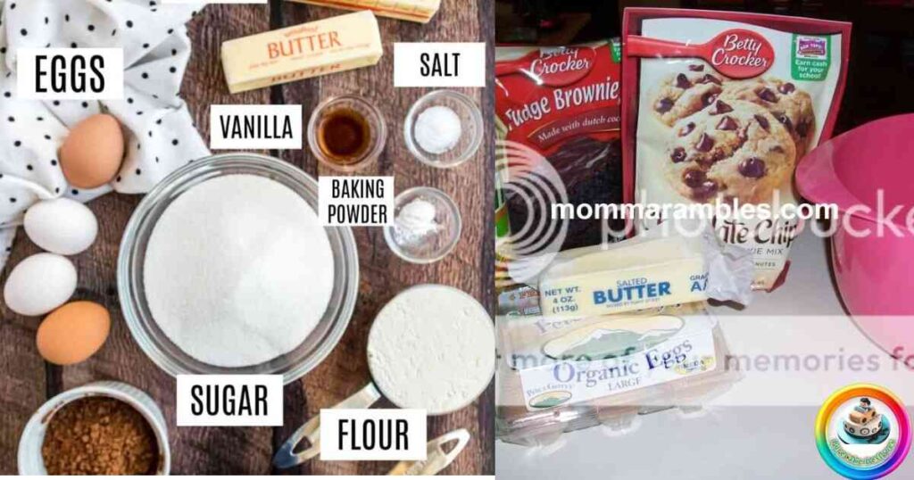 Ingredients Needed for Cookie Dough Brownie with M&M's